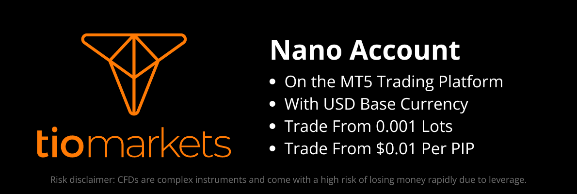 Nano account available at TIOmarkets