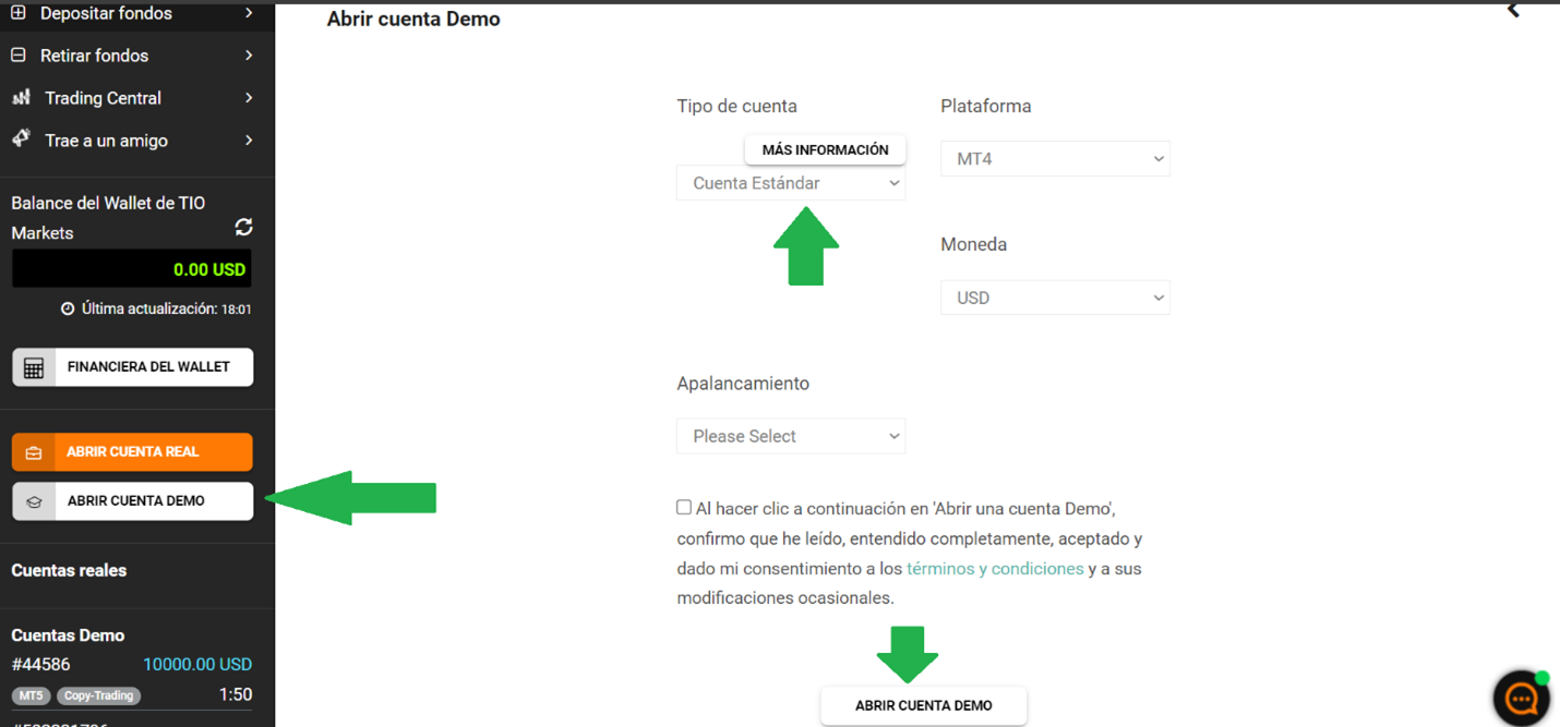 En la lección anterior, aprendiste a crear una cuenta en TIOmarkets.