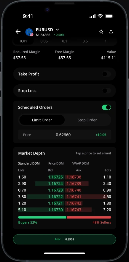 Closed positions screen