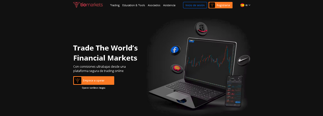 TIOmarkets trade the world's financial markets