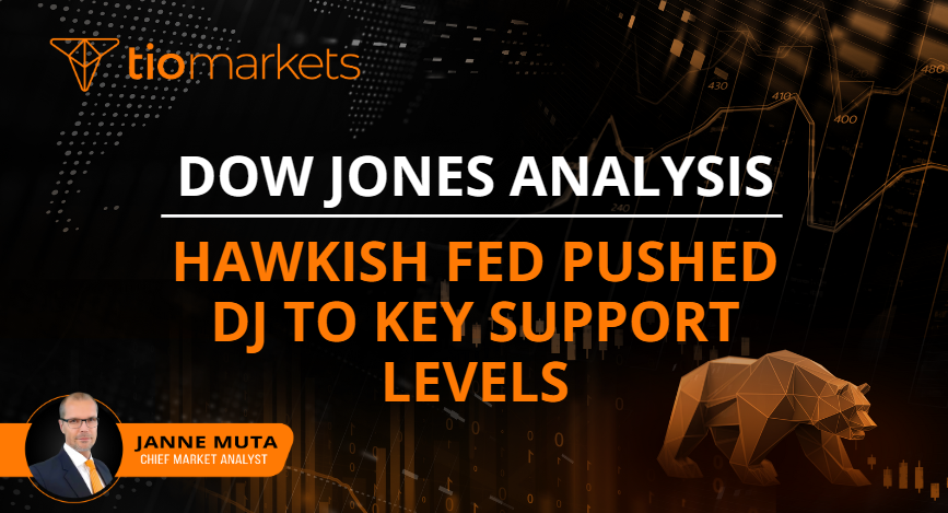 Dow Jones technical analysis | Hawkish Fed pushed DJ to key support levels
