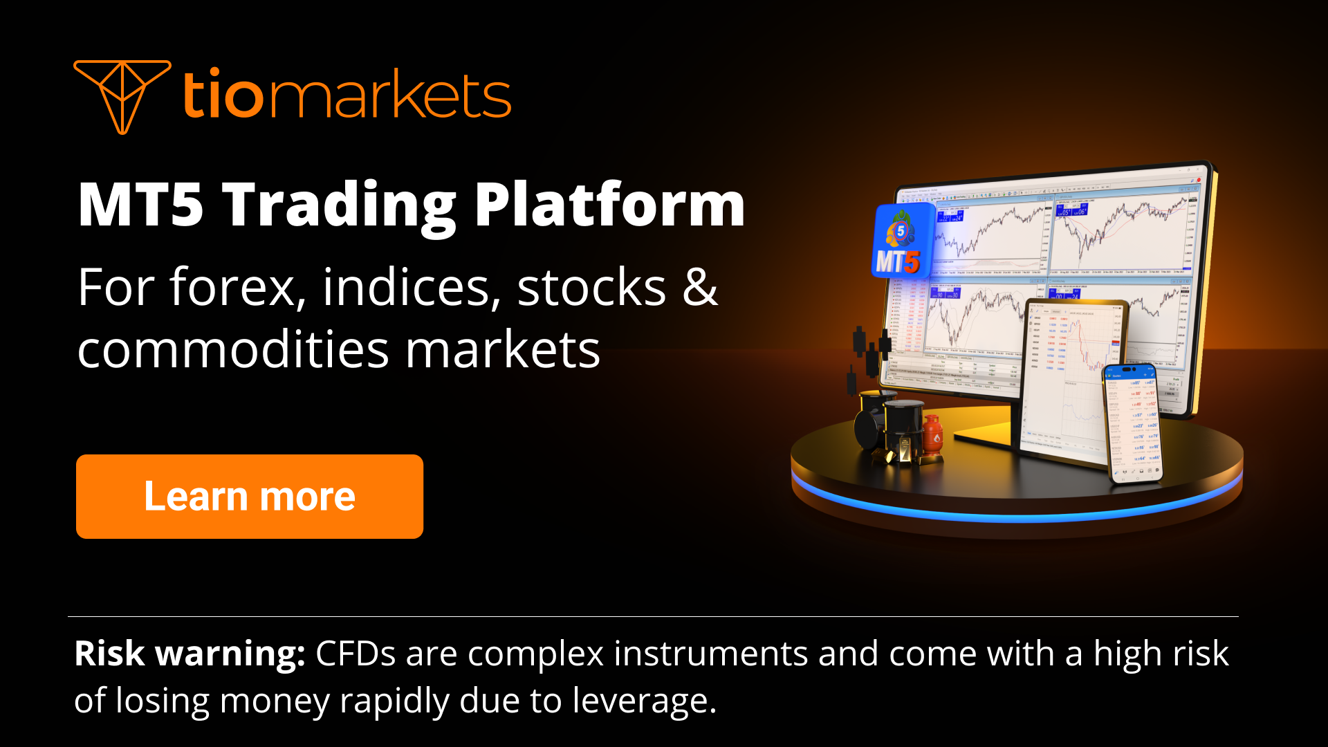 TIOmarkets | MT5 | Metatrader 5线上CFD交易平台